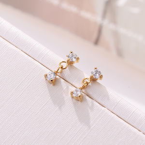 Pendientes de aro chapados en oro de acero inoxidable para mujer de alta calidad, conjunto de joyería, regalo impermeable - Product Image 4