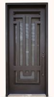 Modèles de portes métalliques à double porte en fer forgé pour l'entrée principale de la maison avant noire