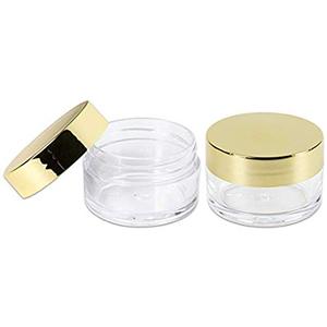 Custom 100ml 200ml 8oz 300ml 12oz 500ml clear wide mouth cosmetic containers plastic jar with gold lids