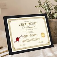 Marco de papel de certificado de diploma, marco de documento, marco de Diploma de certificado con vidrio de alta definición