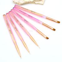Pinceaux à ongles professionnels/DIY multifonctionnels Arsiffer en nylon avec manche en acrylique de qualité supérieure, vente chaude, logo personnalisé, pour gel UV