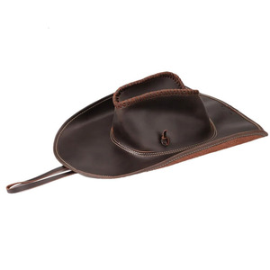 Sombreros de vaquero baratos de marca privada para uso deportivo, sombrero de vaquero de cuero marrón hecho a mano de alta calidad para venta en línea - Product Image 1
