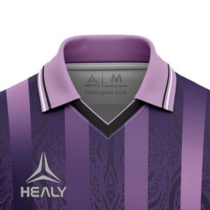 เสื้อฟุตบอลแขนสั้นลายทางสไตล์เรโทรแบบคลาสสิก ดีไซน์คอปก ลายพิมพ์โดดเด่น ระบายอากาศได้ดี แห้งเร็ว เหมาะสำหรับฤดูร้อน 100% - Product Image 3