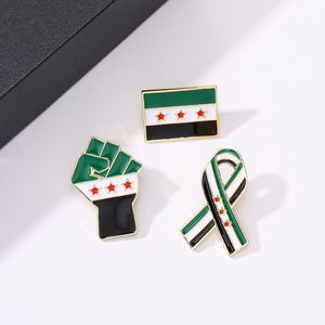 Vente en gros usine : Pin's métallique de la Syrie, insigne drapeau et carte, broche personnalisée, pin's drapeau de la Syrie en émail métallique - Product Image 2
