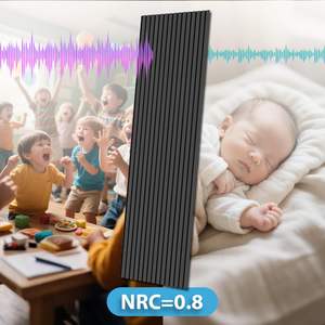 Materiales Decorativos de Insonorización, Panel de Pared de Listones de Madera, Akupanel, Panel de Pared Acústico de Madera Negra para Cine - Product Image 3