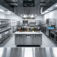 Station de préparation professionnelle tout-en-un réfrigérée avec comptoir pour salades, sandwichs et pizzas, avec bacs GN amovibles et roulettes