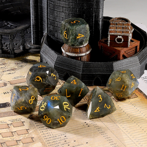 Labradorite pha lê D6 D20 <span class=keywords><strong>Dice</strong></span> Set 1PCS đa Mặt Kim Cương khía cạnh tùy chỉnh khắc đa diện đá Cube đá quý tự nhiên - Product Image 2