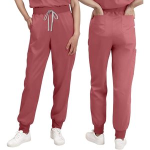 FOXA Medical Scrub Pants Women Jogger Drawstring Mid Rise Cargo Pants Hospital Uniforms Cotton Blends Knitted - Product Image 2