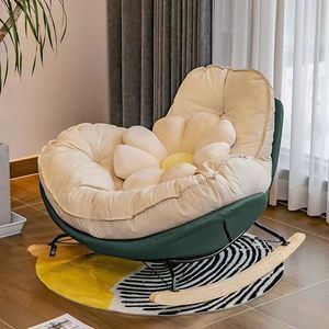 Poltrona a <span class=keywords><strong>dondolo</strong></span> HANYEE Lazy Sofa, sedia singola a guscio d'uovo, divanetto piccolo in stile crema per soggiorno e camera da letto, sedia a forma di pinguino per il relax - Product Image 3