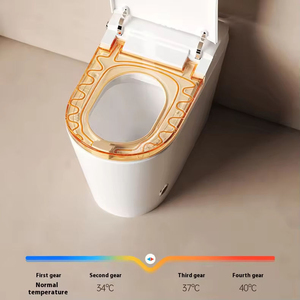 <span class=keywords><strong>WC</strong></span> intelligent moderne avec bidet siphonique intégré, ouverture et fermeture automatiques, capteur de pied, affichage numérique et siège chauffant - Product Image 2
