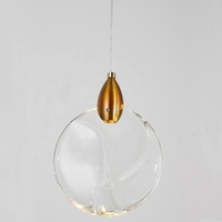 Suspension LED moderne en cristal transparent, petit disque rond, finition dorée, blanc chaud, pour chambre, îlot de cuisine, chevet, bar, comptoir