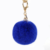 Porte-clés en peluche pompon imprimé numérique dessin animé 8 cm, multicolore, boule de fourrure douce, vente en gros