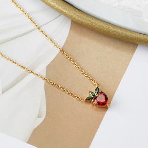 สร้อยคอเพทายรูปผลไม้แบบใหม่สำหรับฤดูใบไม้ผลิ เครื่องประดับผู้หญิงสีสันสดใส - Product Image 3