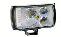Mini Systèmes d'Éclairage de Conduite à 4 Lentilles Blanc Jaune 12-36V Ampoule LED Phare de Moto Projecteur de Conduite pour Moto et Toutes Voitures