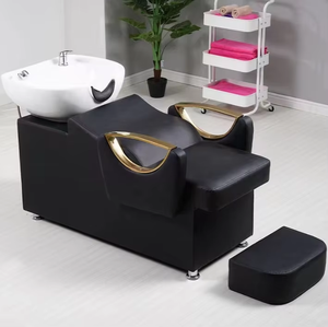 Sillón de Peluquería de Alta Calidad con Lavacabezas de Cerámica, Reclinable de Cuero PU, para Uso Comercial Contemporáneo en Salones de Belleza RUNHU - Product Image 6