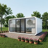Cabane Apple préfabriquée de luxe moderne pour l'extérieur, mini-maison modulaire en conteneur, bureau pour complexe hôtelier