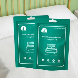ملايات سرير للاستخدام الواحد حاف الغطاء ملاءات المخدة تنفس لينة سرير مزدوج السفر ملاءات أسرَّة للفنادق مجموعة