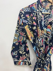 Kimono Largo de Algodón, Talla Única, Holgado y Cómodo para Cualquier Talla, Aproximadamente 50 Pulgadas, Proveedor de la India - Product Image 3