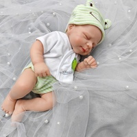 30 cm Lebensechte Puppe mit Geschlossenen Augen, Exquisites Kleines Mädchen, Neugeborenes Baby mit Beweglichen Gliedmaßen, Silikon-Reborn-Puppe