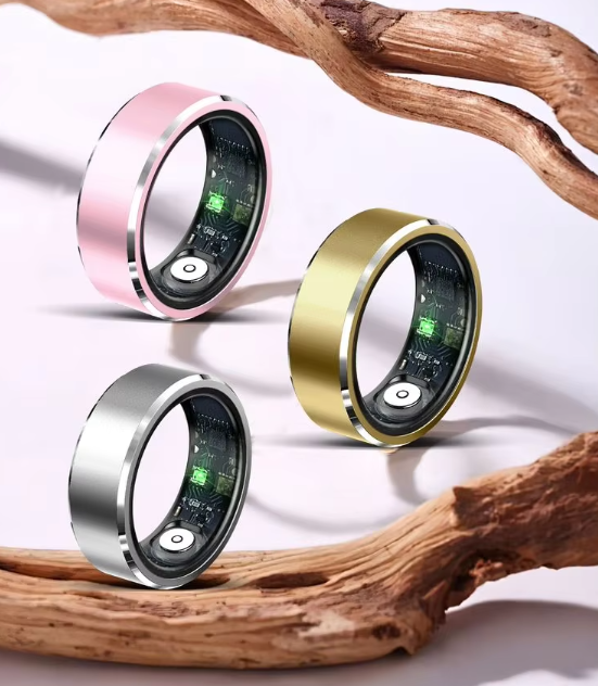 Smart Ring Health Tracker Alloy Case IP67 Waterproof Heart Rate & Sleep Tracker 5-7 Days Battery Life Magnetic Charging