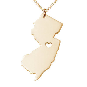 New Jersey State Collier Or Rose Argent Plaqué <span class=keywords><strong>USA</strong></span> JY <span class=keywords><strong>Carte</strong></span> Pendentifs Colliers pour Femmes Hommes Cadeaux - Product Image 6
