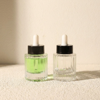 Flacon compte-gouttes en bande motif fleur 30ml bouteilles en verre d'huile essentielle couleur personnalisée et logo bouchon compte-gouttes noir stock d'usine