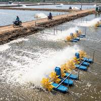 Aérateur à roue à aubes 5HP pour bassin piscicole commercial, aquaculture intensive, structure en acier galvanisé, robuste, antirouille, faible bruit
