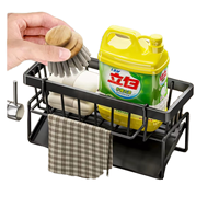 Support de rangement en métal antirouille pour évier de salle de bain, porte-savon, porte-éponge, porte-brosse à vaisselle, organisateur d'évier avec plateau d'égouttement