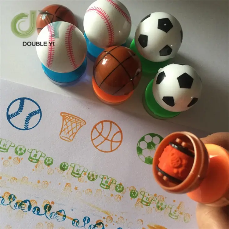 Custom Kids Plastic Cartoon Seal Football Shape Roller Stamp