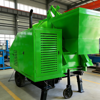 Pompe à béton mini portable durable à moteur diesel avec malaxeur à tambour pour projets de réparation routière