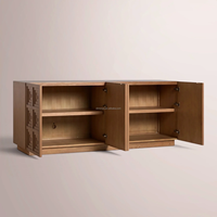 Buffet de style français moderne de luxe à 4 portes, armoires de rangement de cuisine en bois de chêne, meubles de salle à manger