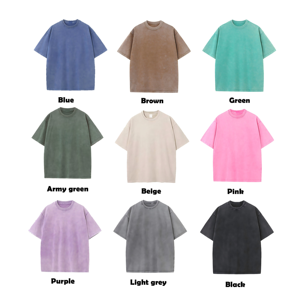 T-shirts vintage délavés personnalisés avec logo imprimé DTG, T-shirts streetwear en coton délavés à l'acide, T-shirts oversize coupe ample, T-shirts courts - Product Image 2