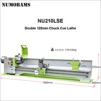Machine à tournir manuelle à vitesse variable NUMOBAMS NU210LSE en métal à double mandrin pour la réparation de queues de billard