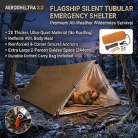 Tente de survie tactique camouflage réutilisable en PE silencieux avec 4 piquets