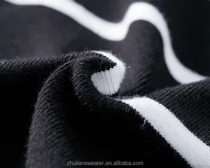 Robes pull-over à rayures noires et blanches en tricot décontracté personnalisé à col rond et à manches longues pour femmes