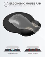 Support de poignet en gel noir, tapis de souris ergonomique, base en silicone antidérapante, surface lisse et durable, tapis de bureau pour ordinateur de bureau