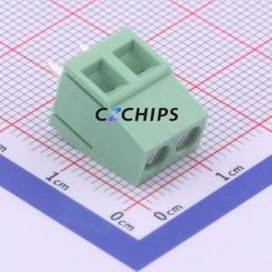 WJ128V-5.0-2P Screw Terminal Block Through hole Component (THT),P=5mm Connector 1x2P 5mm Green Through Hole - Product Image 1