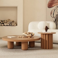 Table basse multifonctionnelle en bois massif, style français, populaire sur internet, personnalisée, créative, multi-niveaux, couleur crème