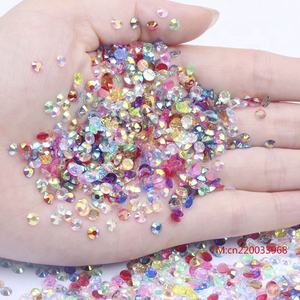 2mm 3mm 4mm 5mm 6mm 도매 대량 비 핫픽스 스트레스 플랫 백 크리스탈 스톤 젤리 핑크 AB 투명 수지 모조 다이아몬드 - Product Image 6
