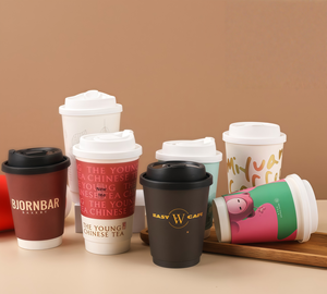 Materiales de Alta Estética para Vasos de Papel, Cero Contaminación y Respetuosos con el Medio Ambiente, Vaso de Papel para Café de Doble Pared - Product Image 5