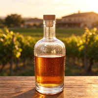 Bouteille de vin en verre transparent avec bouchon en liège, bouteille ronde vide pour l'emballage de gin, whisky, vodka – Offre Spéciale