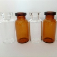 Flacon tubulaire en verre ambré transparent de 2 ml, 3 ml, 5 ml, 7 ml, 10 ml avec bouchon en caoutchouc sérigraphié pour emballage pharmaceutique