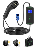Nouveau chargeur EV portable de type 2, mode 2 EVSE, prise EU Schuko, 7 kW, 16 A-32 A, courant réglable, RCD de type B intégré, étanche IP65