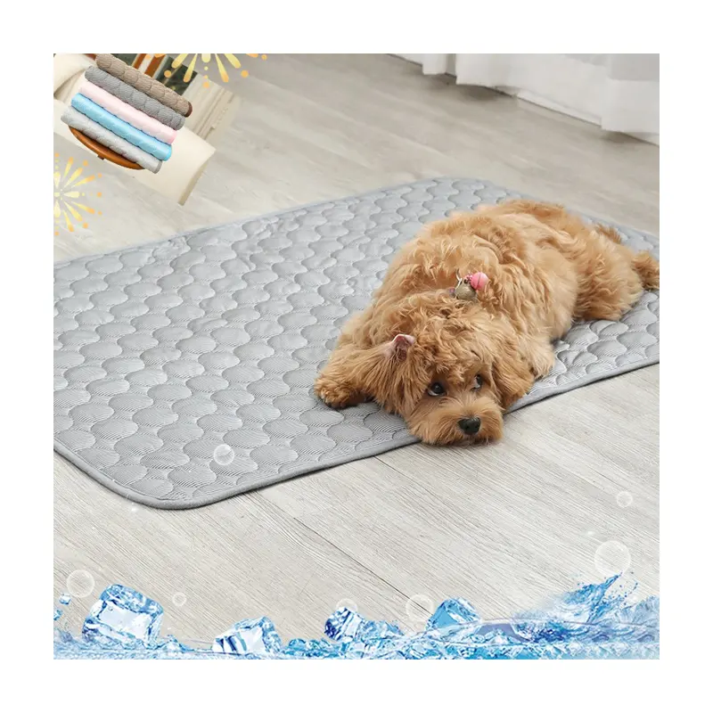 Queeneo Luxury Pet Bed Washable Pet Cooling Mat with Non-slip Bottom Pet Travel Accessories