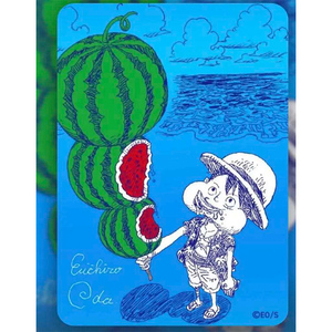 Pre-vendita: Carta Collezionabile Autografata Oda con Luffy che Mangia Anguria - Product Image 3