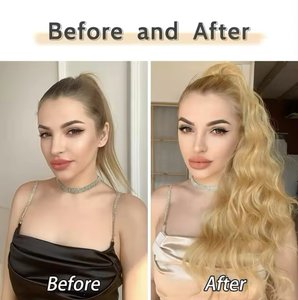 Extension per Coda di Cavallo con Clip a Artiglio in Fibra Sintetica Riccia Resistente al Calore Parrucca Lunga per Coda di Cavallo Ignifuga - Product Image 5