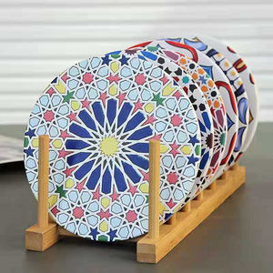 Dessous de verre en céramique Mandala Design surdimensionné pour une protection efficace des meubles et une utilisation polyvalente - Product Image 2