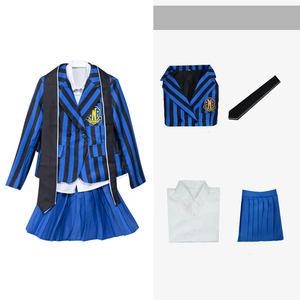 アダムスファミリー水曜日ブルーショートスカートユニフォーム子供服