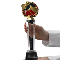 Trophée professionnel en verre de cristal personnalisé avec plaque de compétition musicale Logo gravé pour l'éducation à l'agriculture automobile