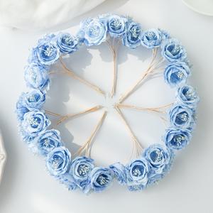 Elegante ramo de rosas artificiales DIY artesanía floral materiales para decoración del hogar boda fotomatón pastel soporte carro decoraciones - Product Image 2